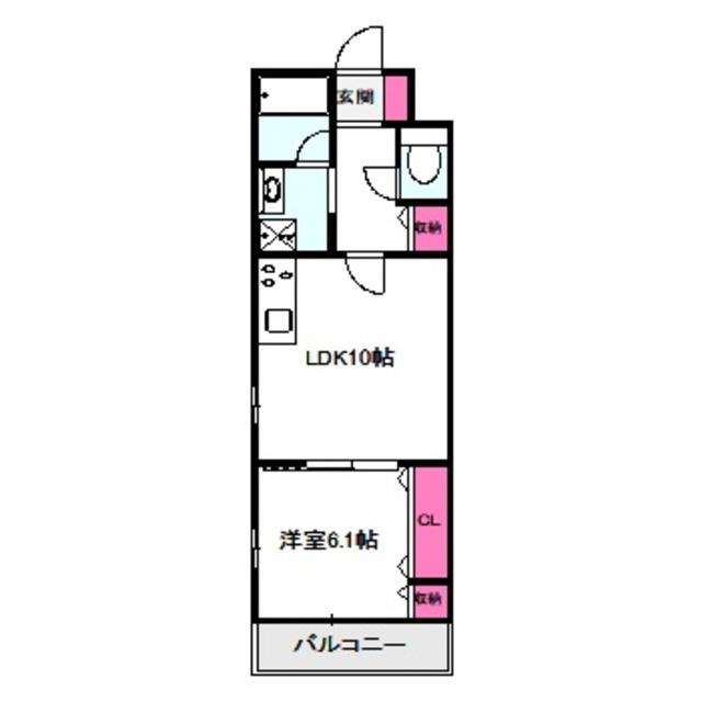 RIHITO鶴見(1LDK/2階)の間取り写真
