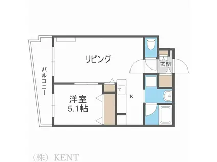 アビタシオン(1LDK/1階)の間取り写真