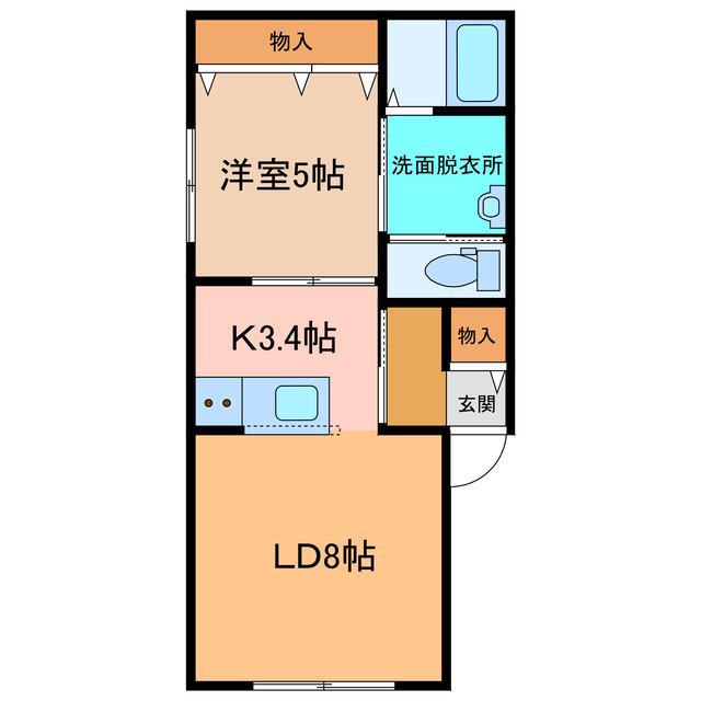 VERMEER(1LDK/1階)の間取り写真