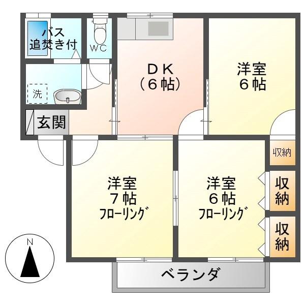 アステールINそめや台B(3DK/2階)の間取り写真