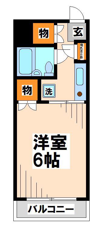 モンレーヴ富士見(1K/1階)の間取り写真