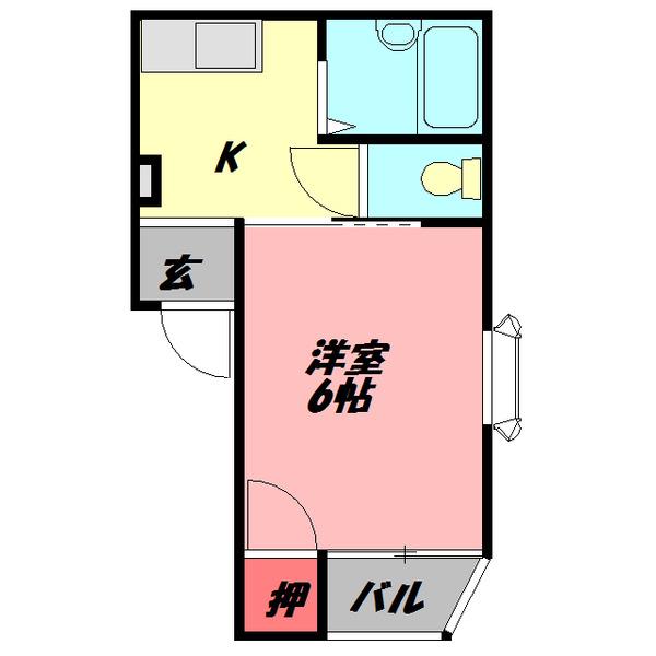 メゾン大日(1K/2階)の間取り写真