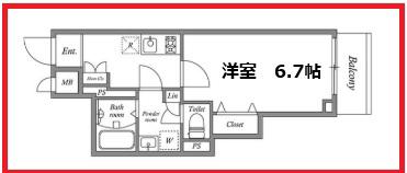グランパセオ田端D(1K/2階)の間取り写真