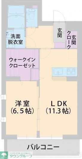 パラッツォ淵野辺II(1LDK/2階)の間取り写真