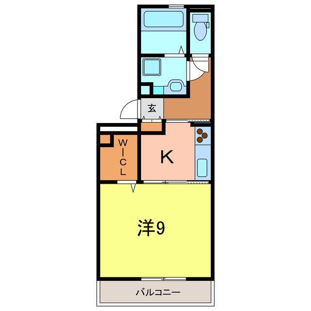 フローラ島間(1K/3階)の間取り写真