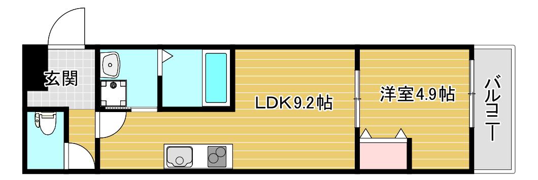 フジパレス城東東中浜II番館(1LDK/3階)の間取り写真