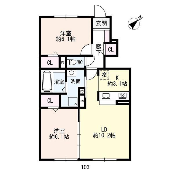 LIVELY HOME(2LDK/1階)の間取り写真