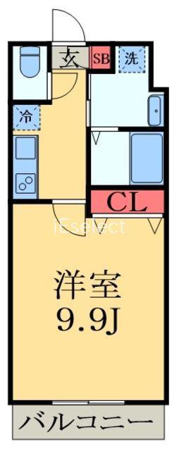 金太郎ヒルズ18(1K/4階)の間取り写真