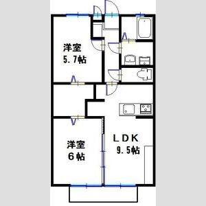 サンガーデン(2LDK/2階)の間取り写真