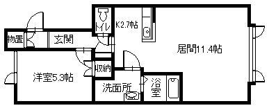 HYPERION(1LDK/1階)の間取り写真
