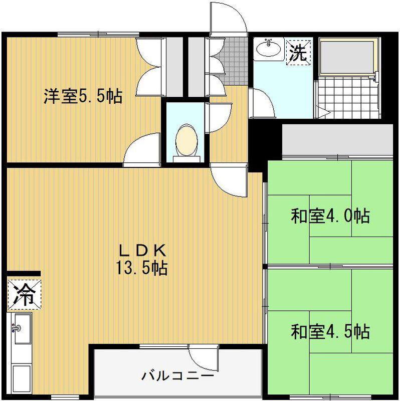 SDコート恵庭(3LDK/3階)の間取り写真