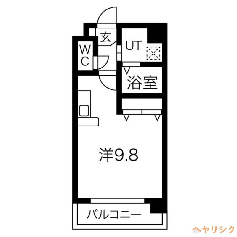 ヴィラ原山 南館(ワンルーム/1階)の間取り写真
