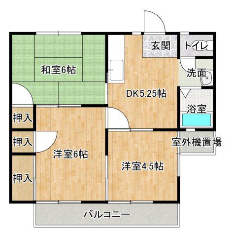 ドミール小山 (3DK/2階)の間取り写真
