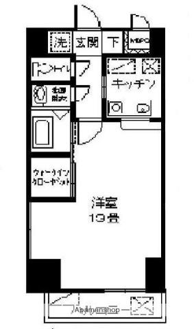 ステージルビーグラス(1K/9階)の間取り写真