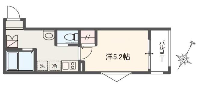 メルディア二和向台(1K/2階)の間取り写真