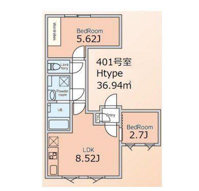 ALERO BASE SASAZUKA サウス(2LDK/4階)の間取り写真