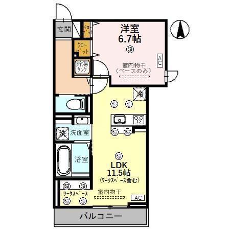 D-RESIDENCE諸江I(1LDK/2階)の間取り写真