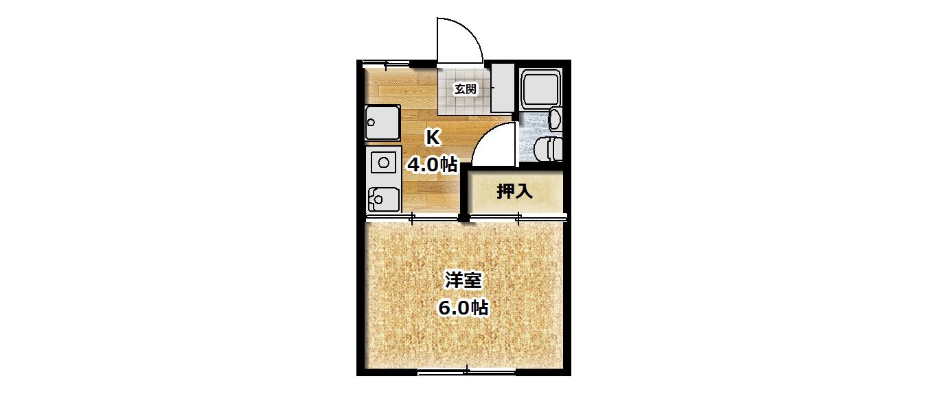 アリス大泉第1(1K/2階)の間取り写真