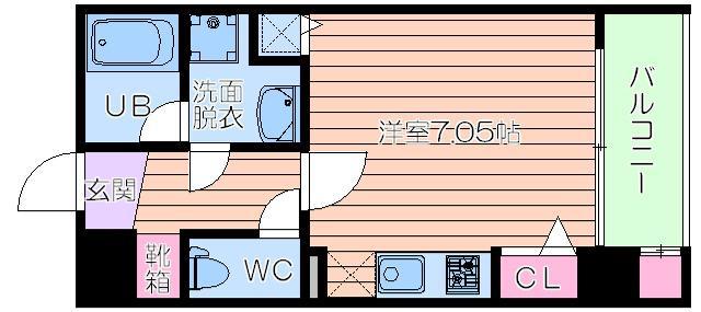 レジデンス本町エコロジー立売堀レジデンス(ワンルーム/14階)の間取り写真