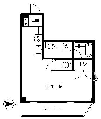 ウエルストンヒルズ(ワンルーム/3階)の間取り写真