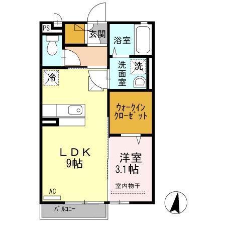 ラ・カンパニータ(1LDK/2階)の間取り写真