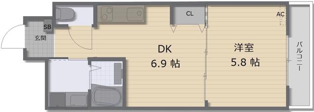 メゾン・ド・ショコラ(1DK/3階)の間取り写真