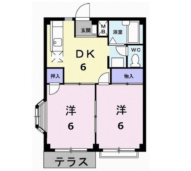 エルディム佐藤(2DK/1階)の間取り写真