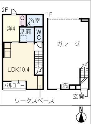 IDEAL YATSUYA(1LDK/2階)の間取り写真