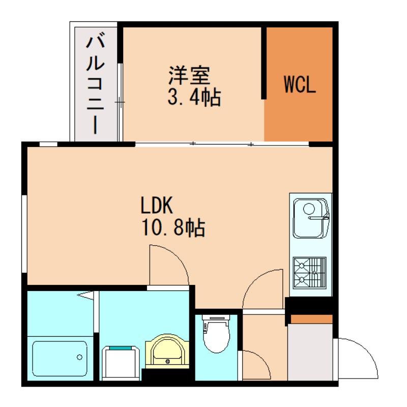 TRIOVE飯塚バスターミナル前(1LDK/3階)の間取り写真