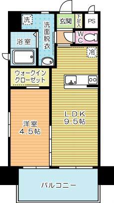 キャトルセゾン中井(1LDK/6階)の間取り写真