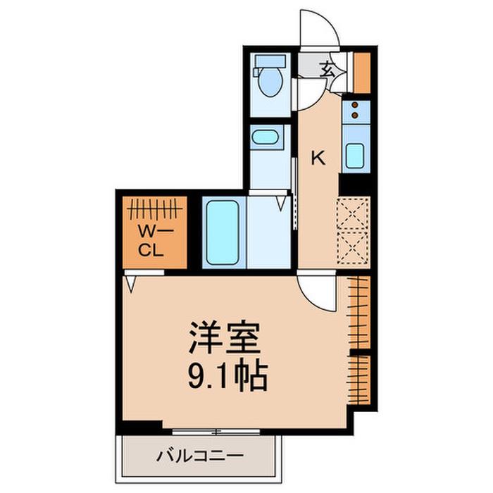 SHAMAISON鎌ケ谷(1K/1階)の間取り写真