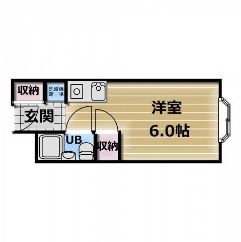 アリタマンション長瀬(ワンルーム/4階)の間取り写真