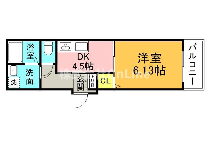 HOKURASUMAISON新今里(1DK/2階)の間取り写真