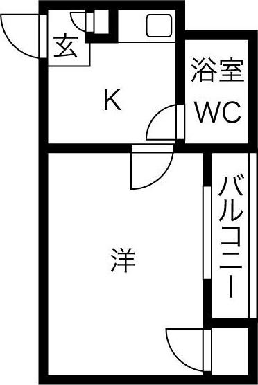 JPアパートメント枚方(1K/4階)の間取り写真