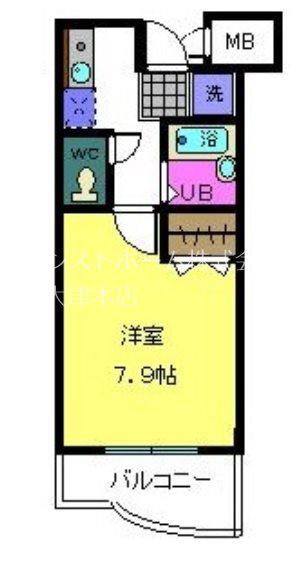 セゾンコート春木(1K/3階)の間取り写真