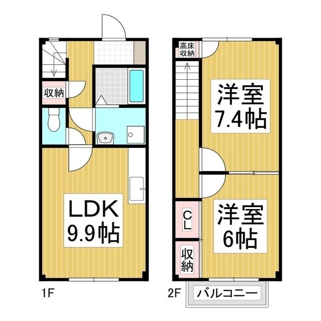 BRANCHE KOHAGI(2LDK/1階)の間取り写真