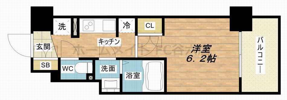 BPRレジデンス新梅田(1K/12階)の間取り写真