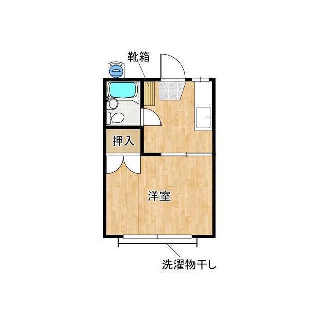 吉野ハイツ(1K/2階)の間取り写真