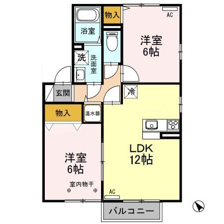 マルベリーセブン(2LDK/2階)の間取り写真