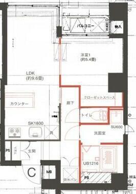 DELCCS永田町(1LDK/3階)の間取り写真