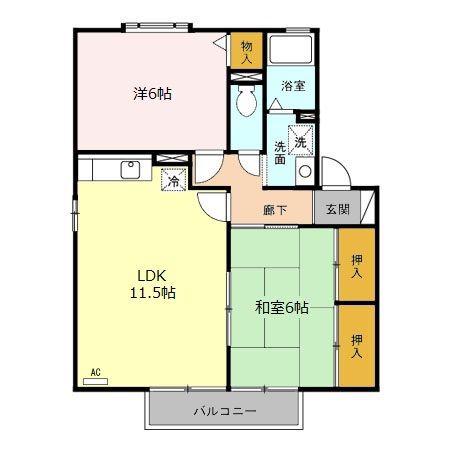 RAFFINE・K(2LDK/2階)の間取り写真