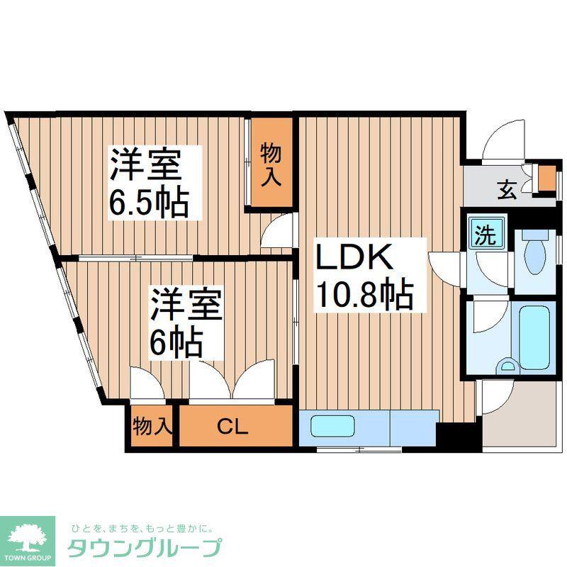 徳増第一マンション(2LDK/3階)の間取り写真