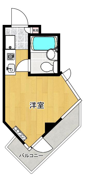ルシール2(ワンルーム/3階)の間取り写真