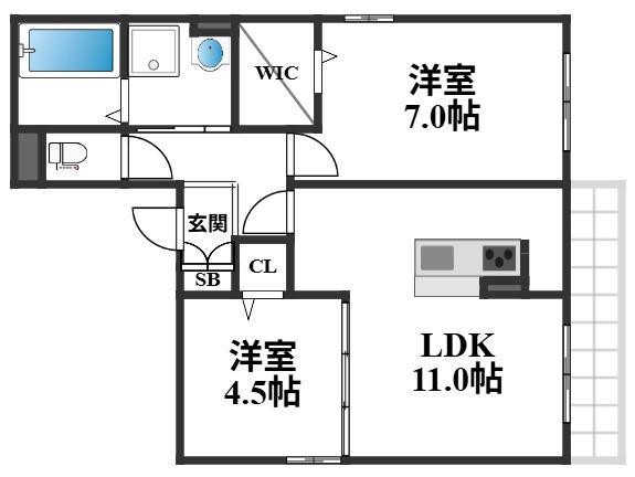 桜COLLINA(2LDK/3階)の間取り写真