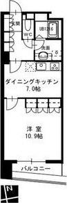セイント橘(1DK/11階)の間取り写真
