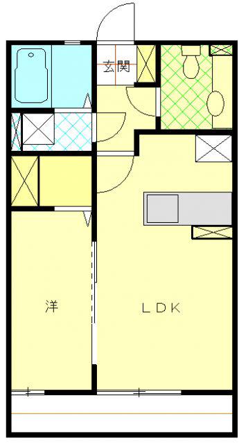 遠州鉄道 上島駅 徒歩13分 2階建 築20年(1LDK/1階)の間取り写真