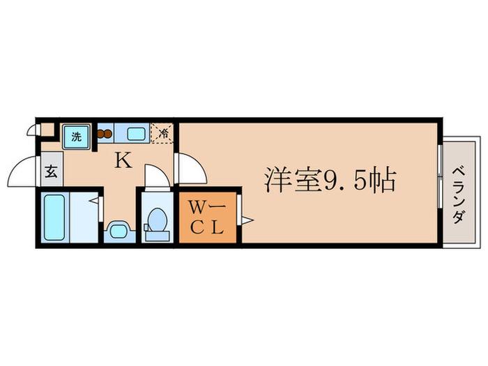ラクア安朱(1K/2階)の間取り写真