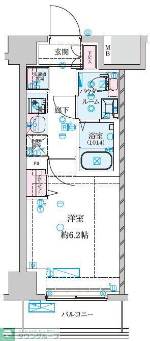GENOVIA南鳩ヶ谷(1K/7階)の間取り写真