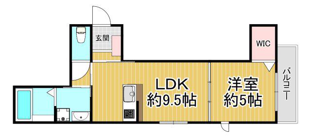 CHIC PIECE西宮北口(1LDK/3階)の間取り写真