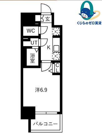 メイクスアート黒川(1K/4階)の間取り写真